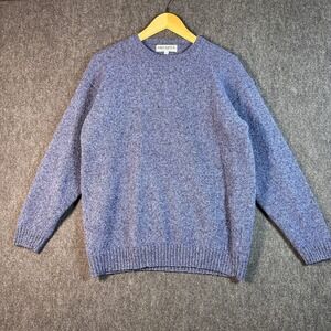Vintage Antartex Blue Pure Scottish Wool Crewneck Sweater Men Medium Grandpacore